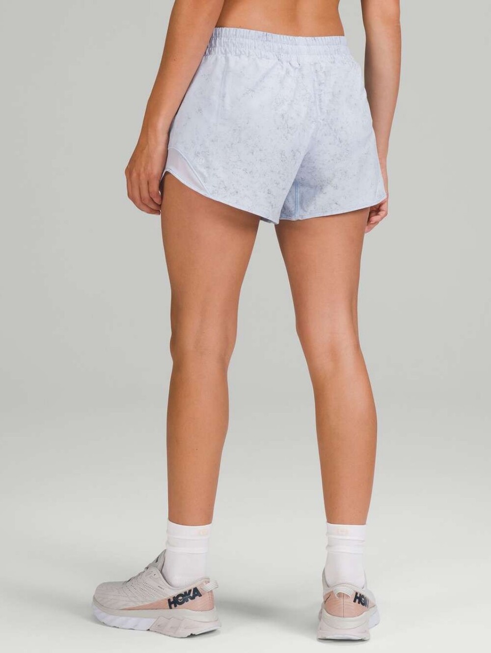 Lululemon Hotty Hot Low-Rise Lined Short 4"Gravel Dust Pastel Blue Multi / Pas